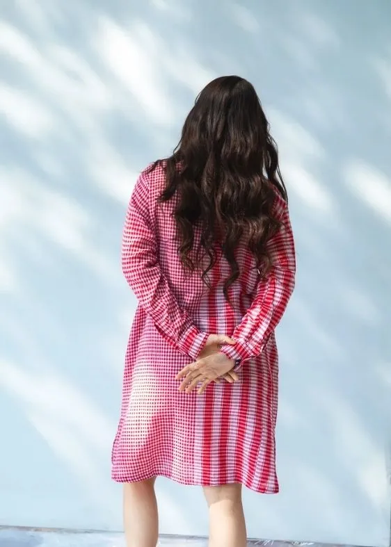 Anti - Fit Red Shirt Dress