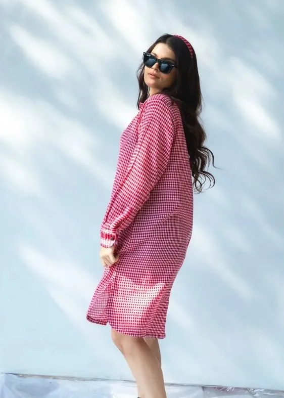 Anti - Fit Red Shirt Dress