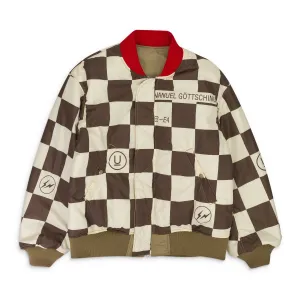 BEIGE MENS WOVEN BLOUSON JACKET BOMBER