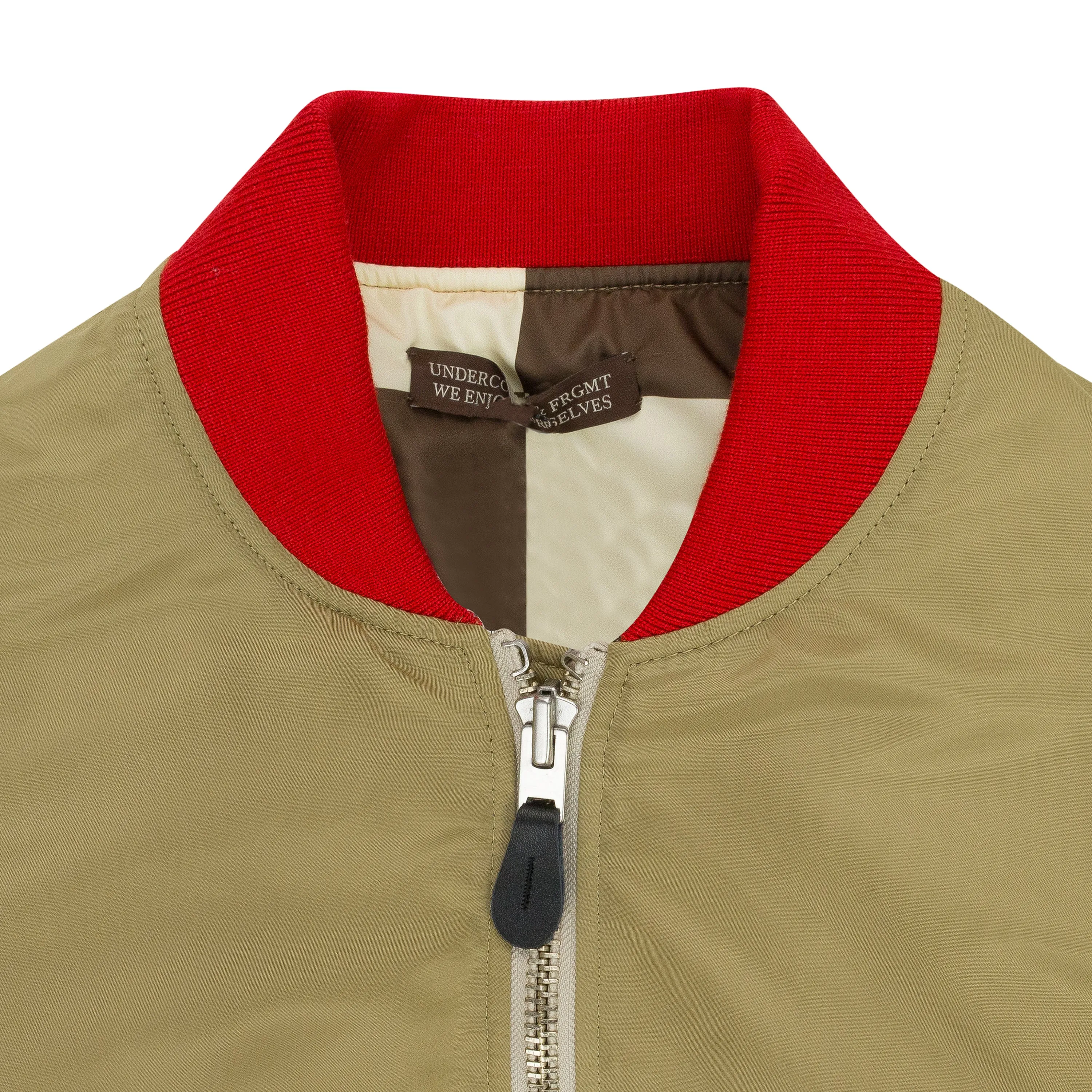 BEIGE MENS WOVEN BLOUSON JACKET BOMBER
