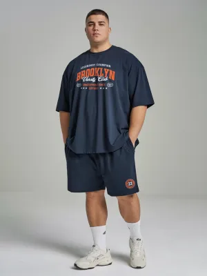 Brooklyn Cotton Mens T Shirt and Shorts Combo Set (Plus Size)