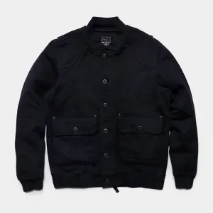 BZEN UNARMY - M.3222 COBB REGULAR FIT KNIT BOMBER JACKET- E0 BLACK