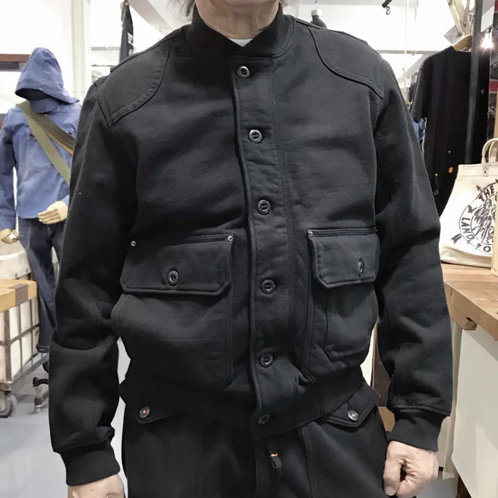 BZEN UNARMY - M.3222 COBB REGULAR FIT KNIT BOMBER JACKET- E0 BLACK