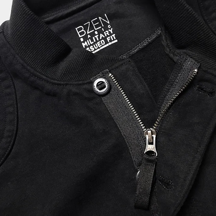 BZEN UNARMY - M.3222 COBB REGULAR FIT KNIT BOMBER JACKET- E0 BLACK