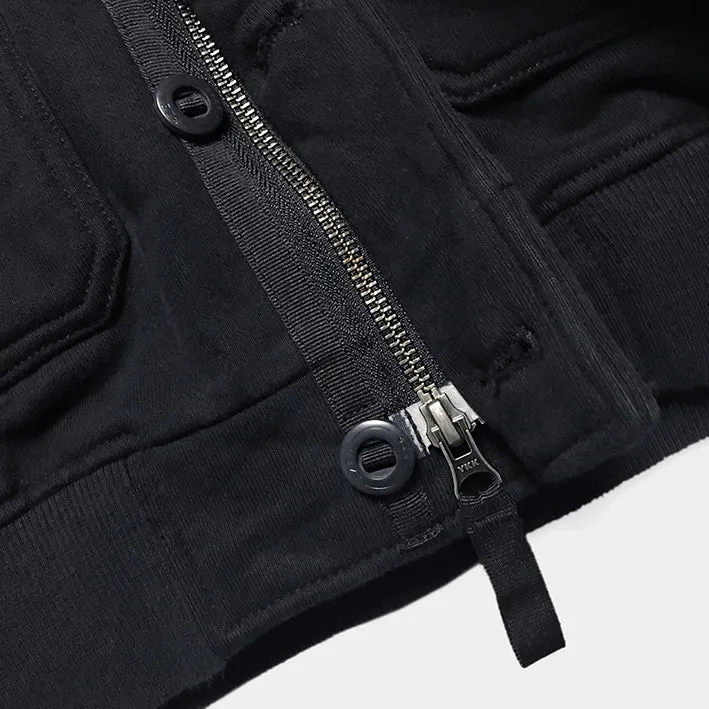 BZEN UNARMY - M.3222 COBB REGULAR FIT KNIT BOMBER JACKET- E0 BLACK