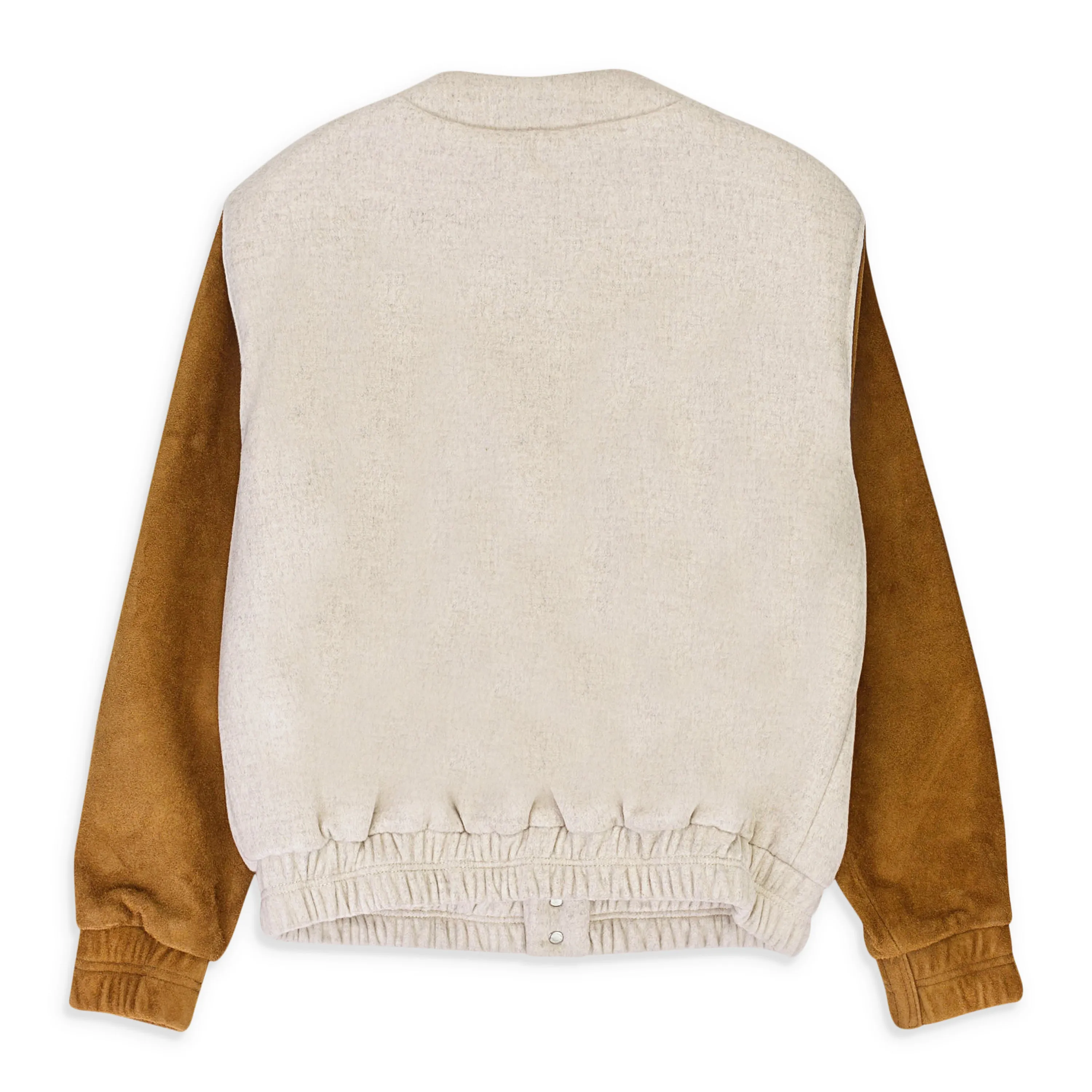 CARDIGAN BEIGE TAN VARSITY BOMBER JACKET