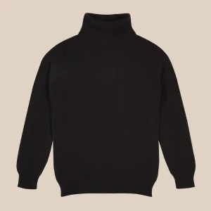 Cashmere ribbed submariner rollneck in dark brown