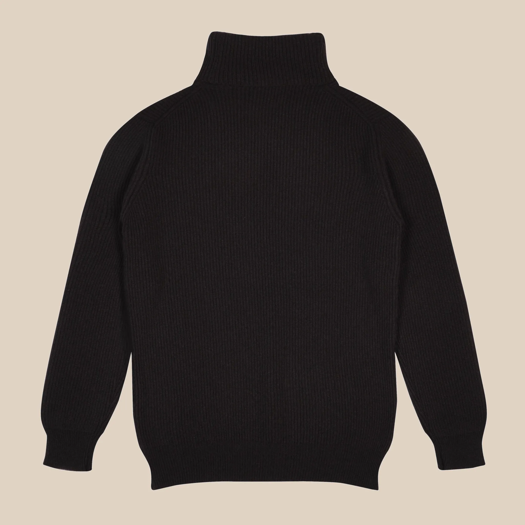 Cashmere ribbed submariner rollneck in dark brown