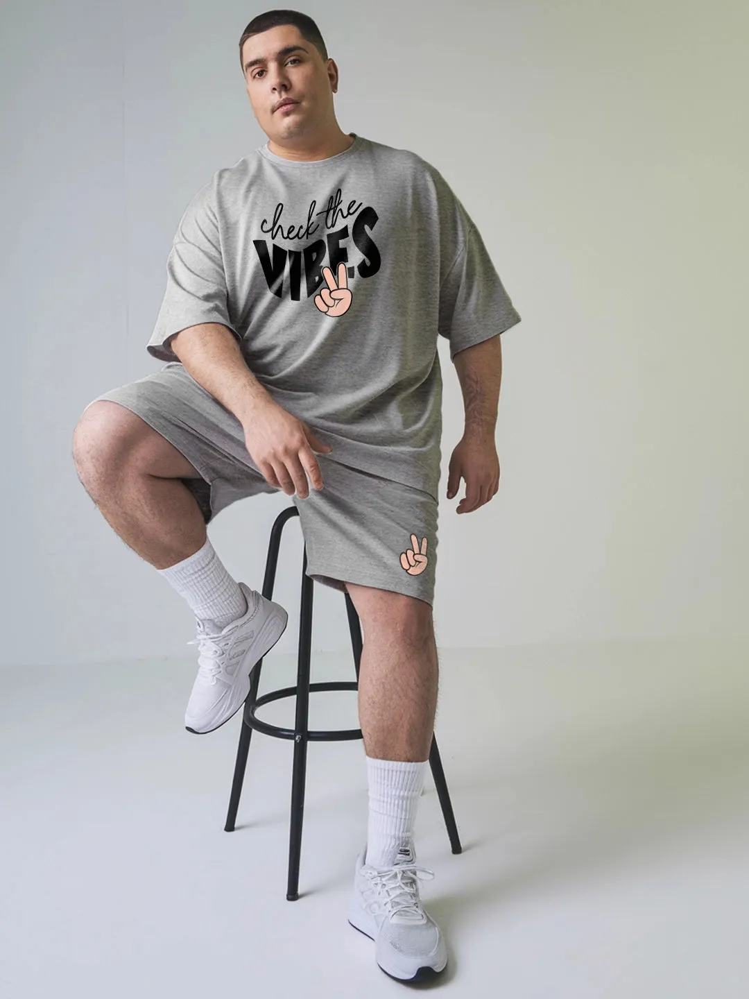 Check The Vibes Cotton Mens T Shirt and Shorts Combo Set