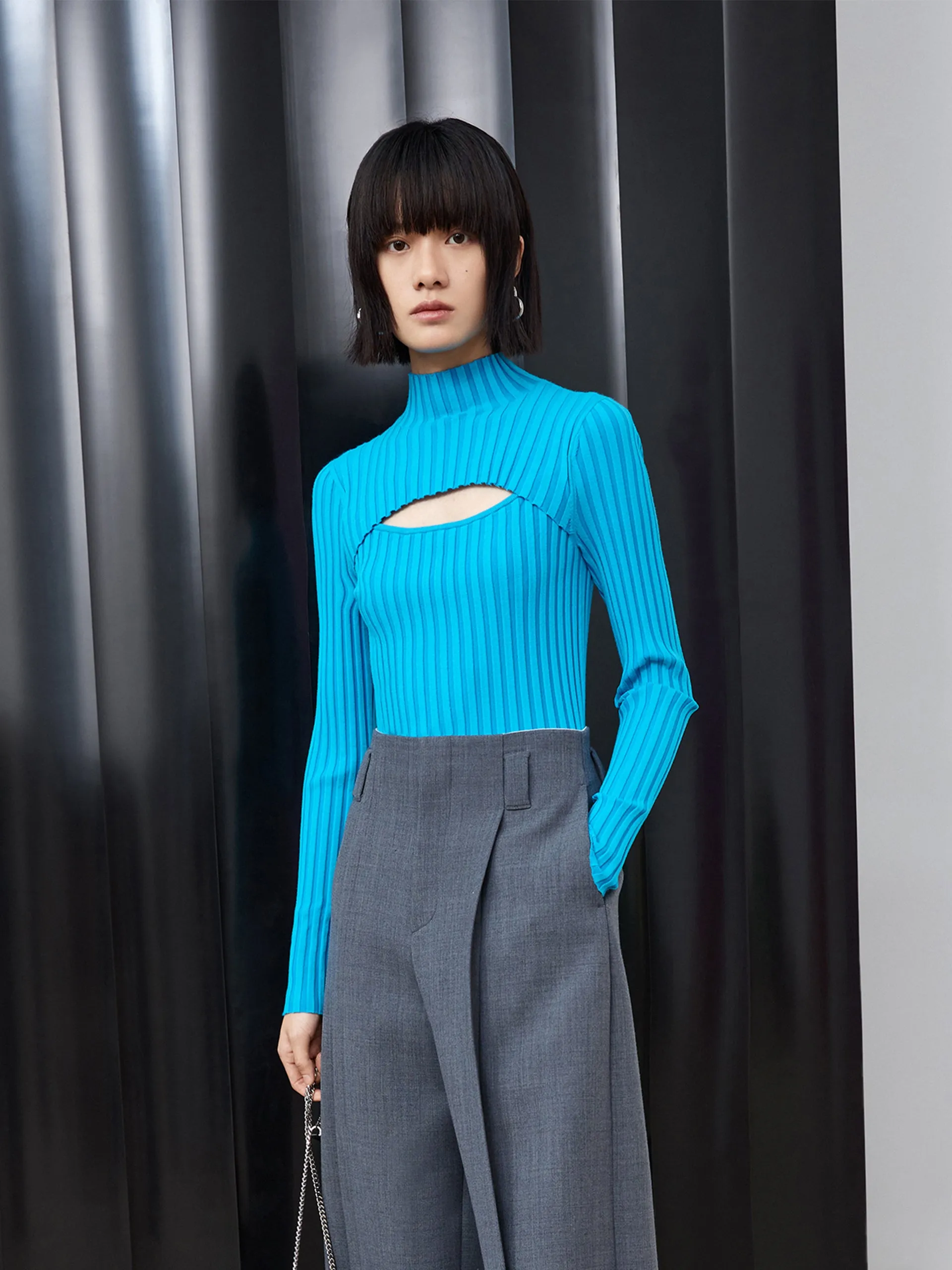 Cutout Turtleneck Sweater