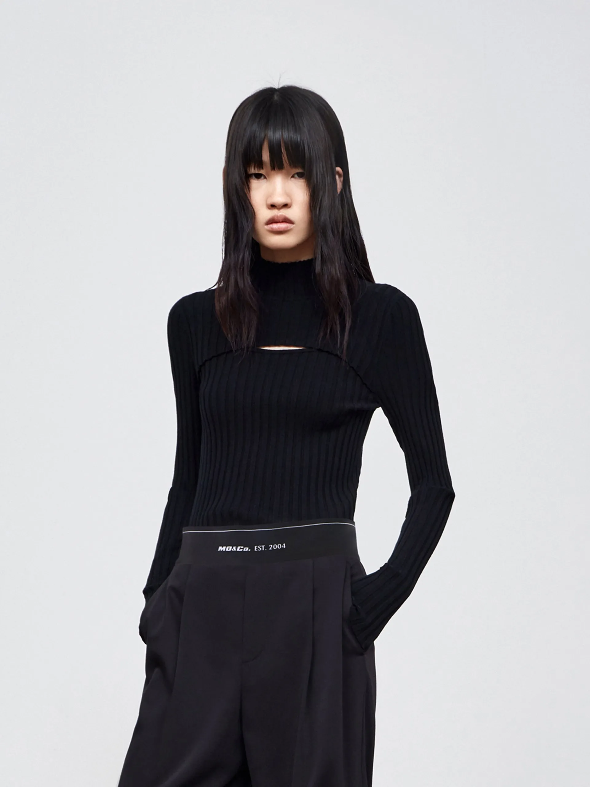 Cutout Turtleneck Sweater