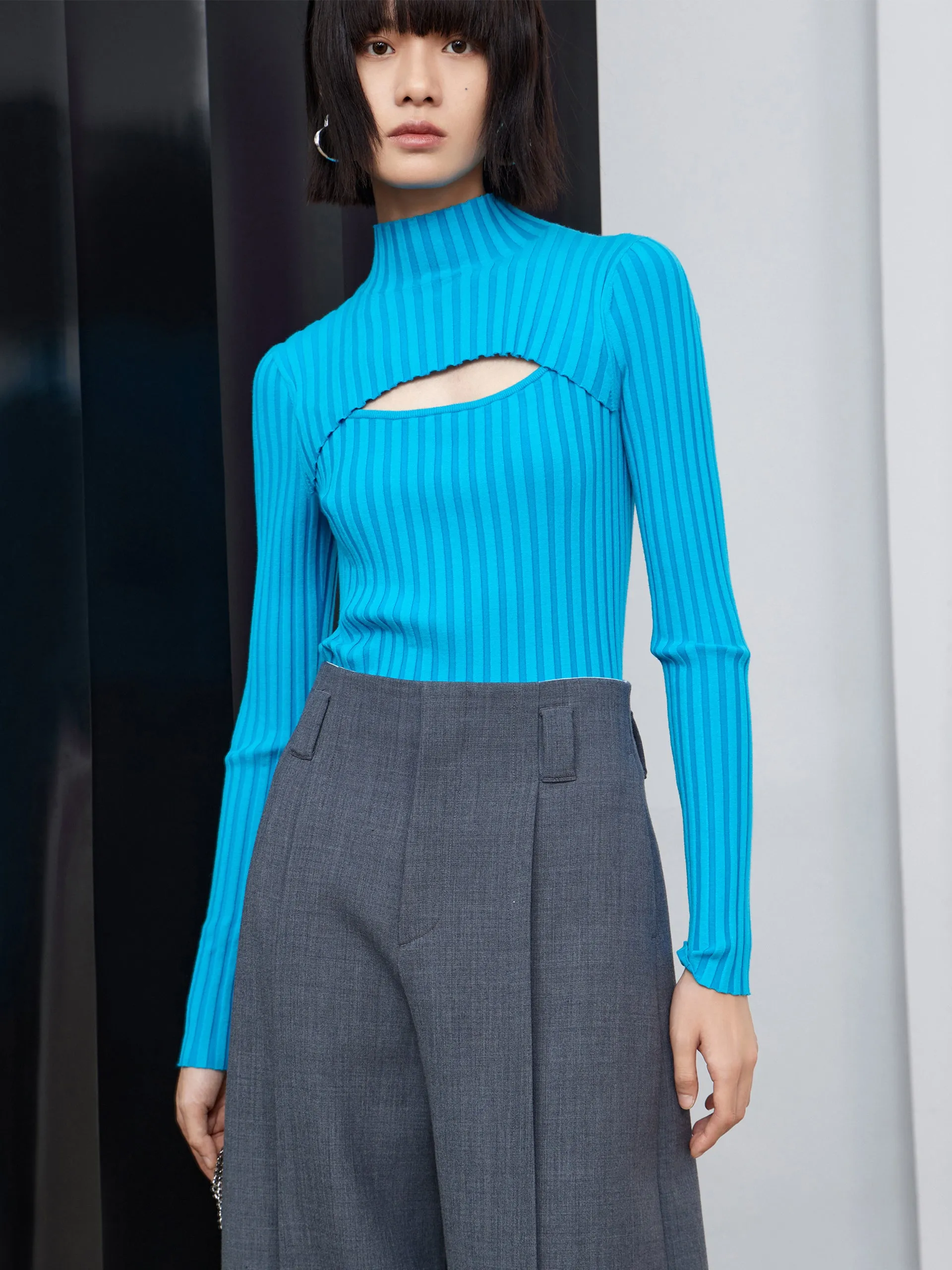 Cutout Turtleneck Sweater