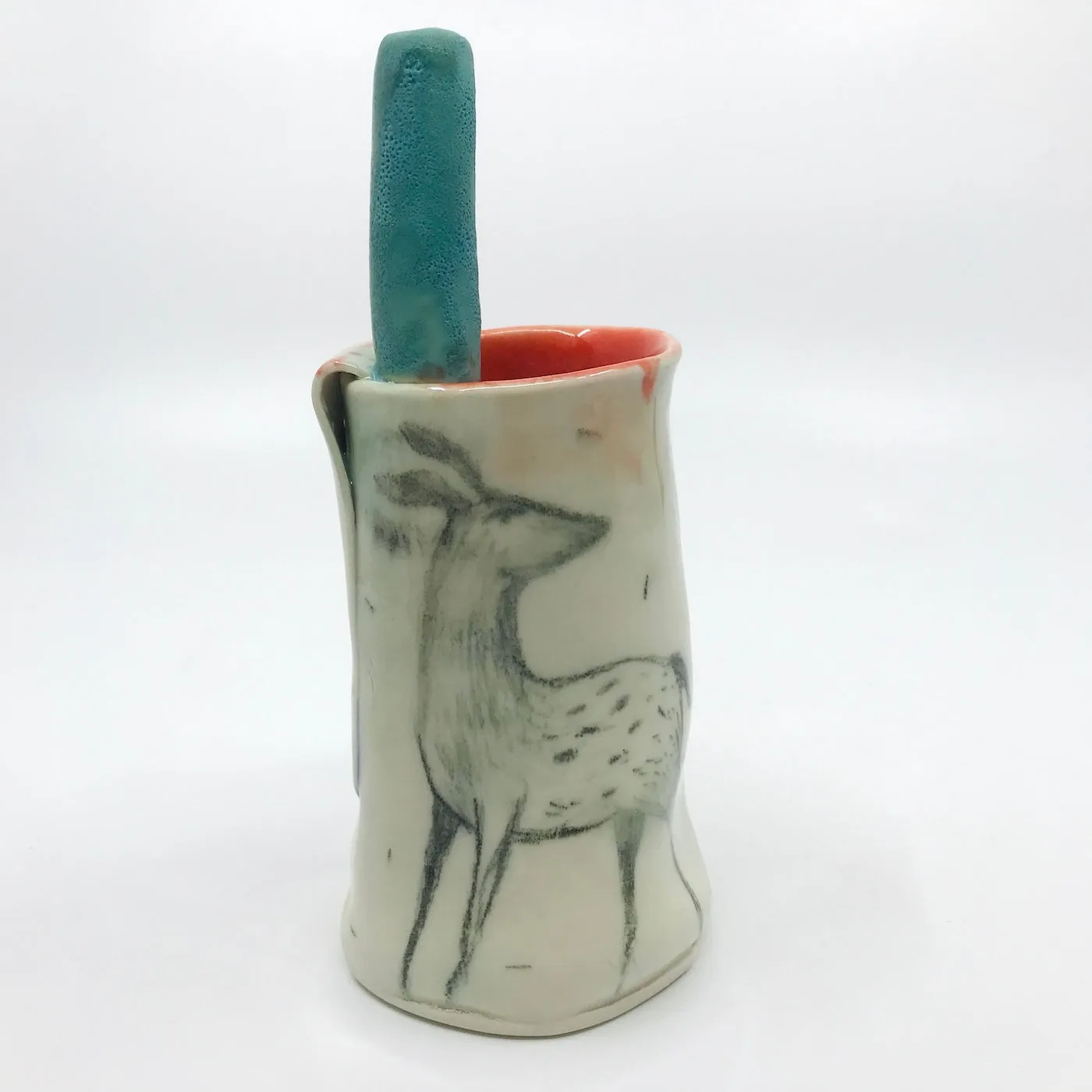 Illustrated Ceramic Vase by Maria Moldovan