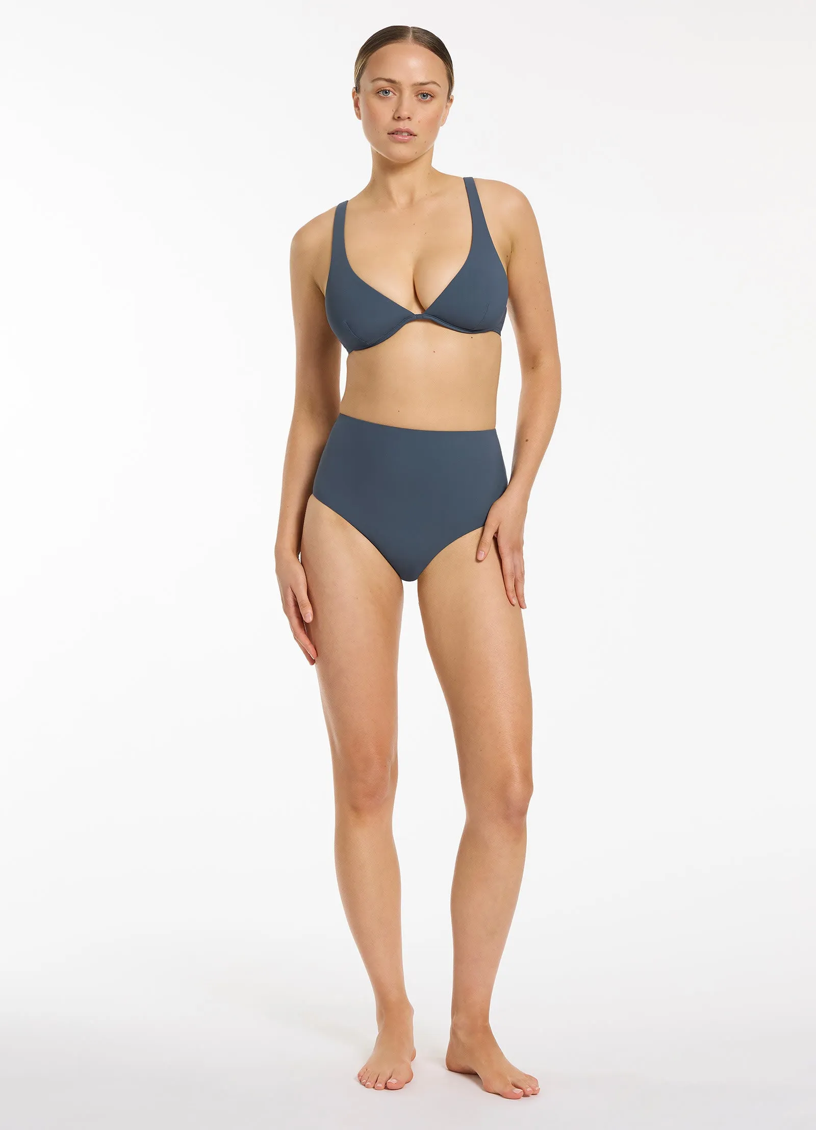 Jetset D-DD Underwire Triangle Bikini Top - Steel Blue