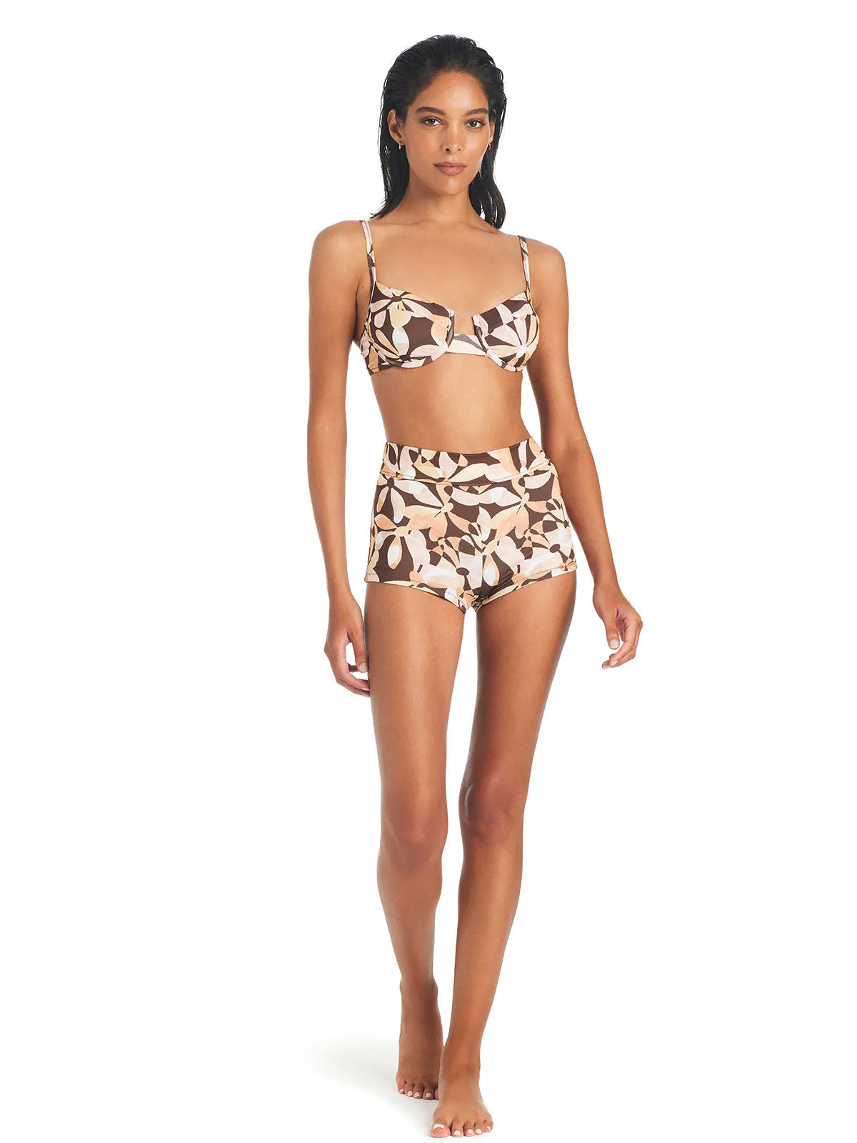 Jigsaw Petals Bikini Top Chocolate