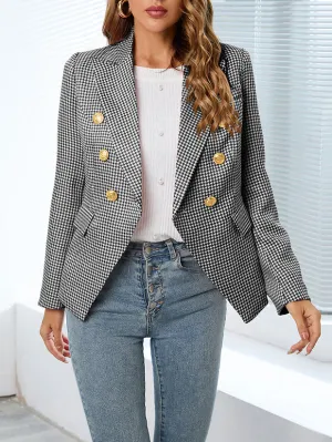 Lapel Bend Down Collar Button Blazer Coat