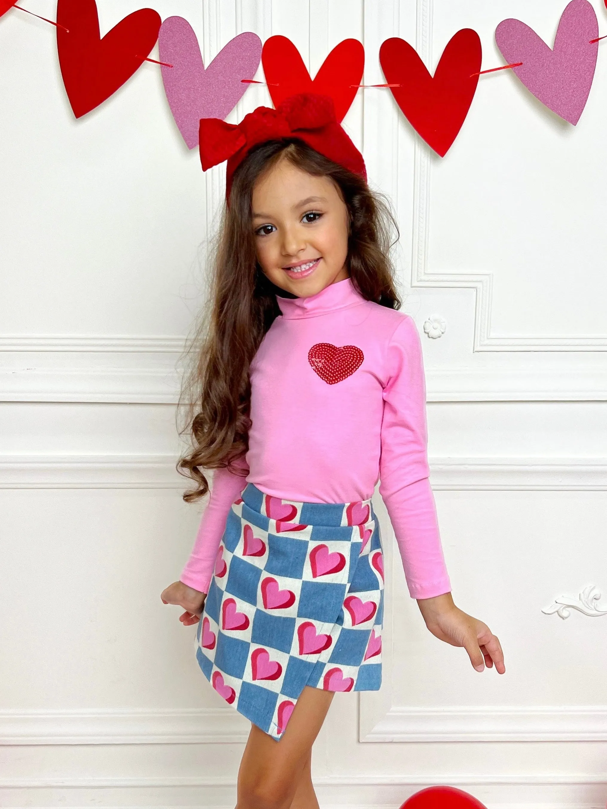 Little Miss Heartthrob Chambray Skirt Set