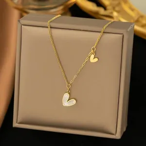 Lovely Mini Shell Heart Pendant Necklace
