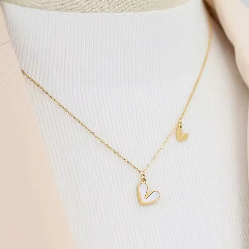 Lovely Mini Shell Heart Pendant Necklace