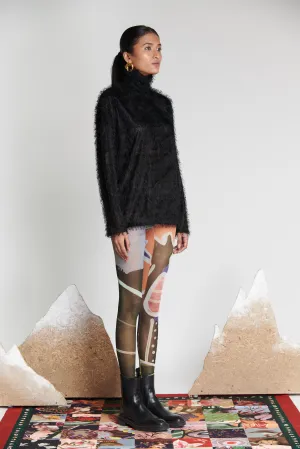 Noir Feathered Turtleneck