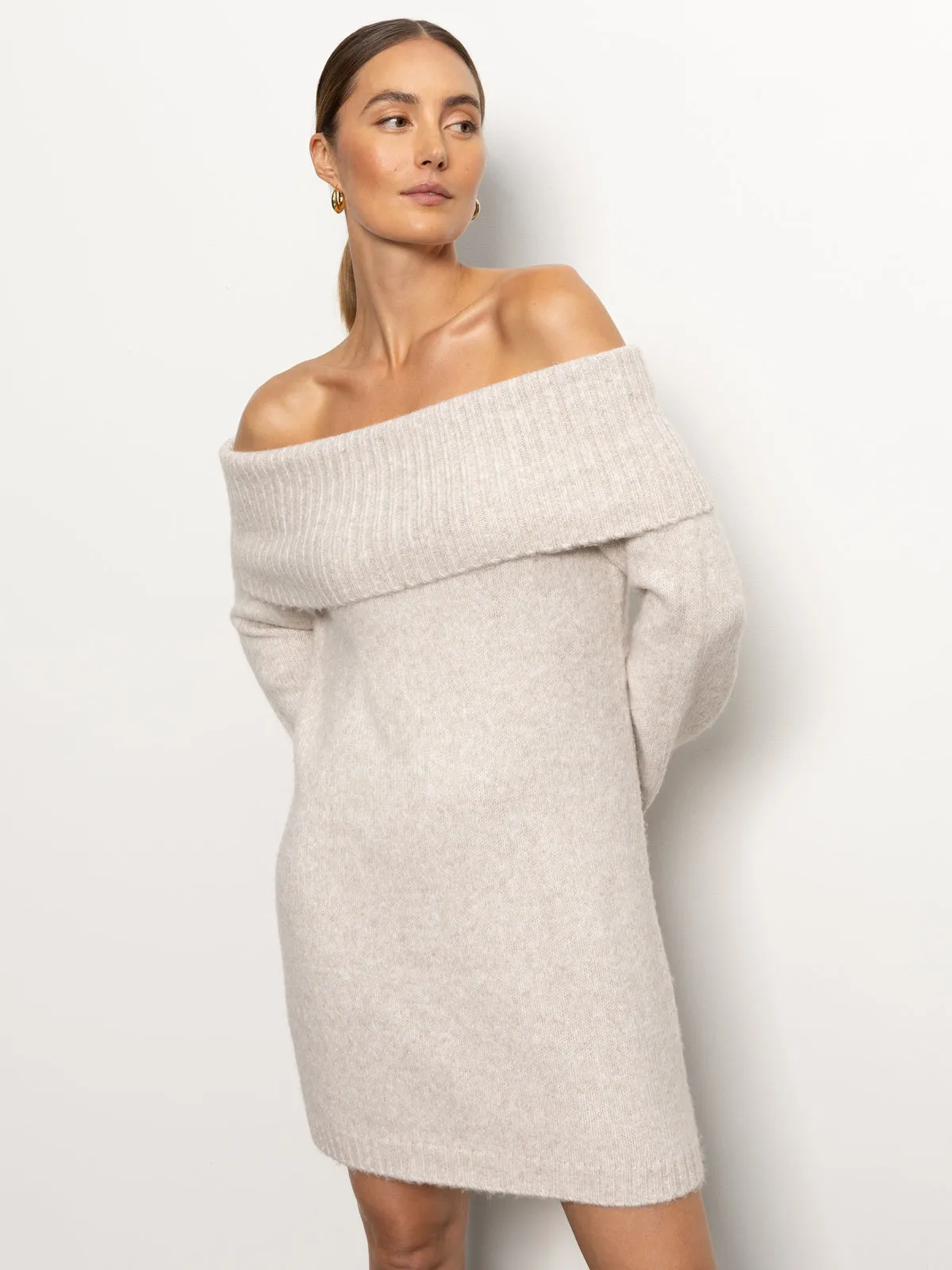 Off Shoulder Dress Coconut Smoke