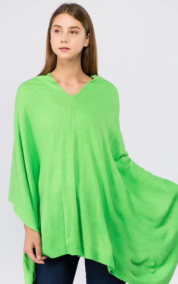 PA8672 Solid Color Basic High Quality Poncho (Color A to L)