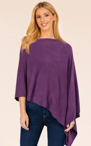 PA8672 Solid Color Basic High Quality Poncho (Color A to L)