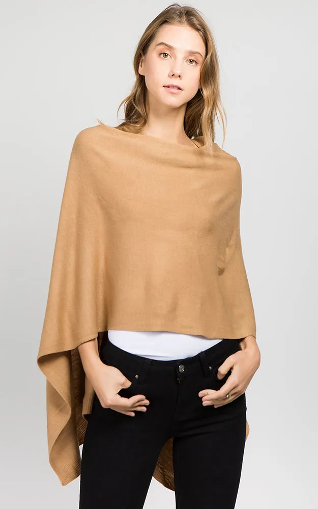 PA8672 Solid Color Basic High Quality Poncho (Color A to L)