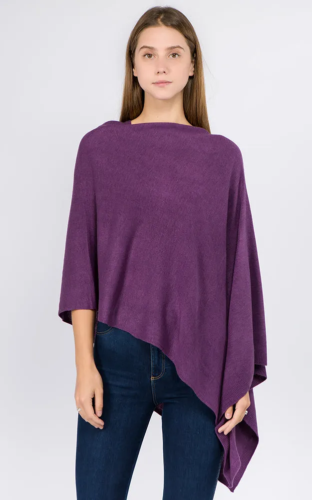 PA8672 Solid Color Basic High Quality Poncho (Color A to L)