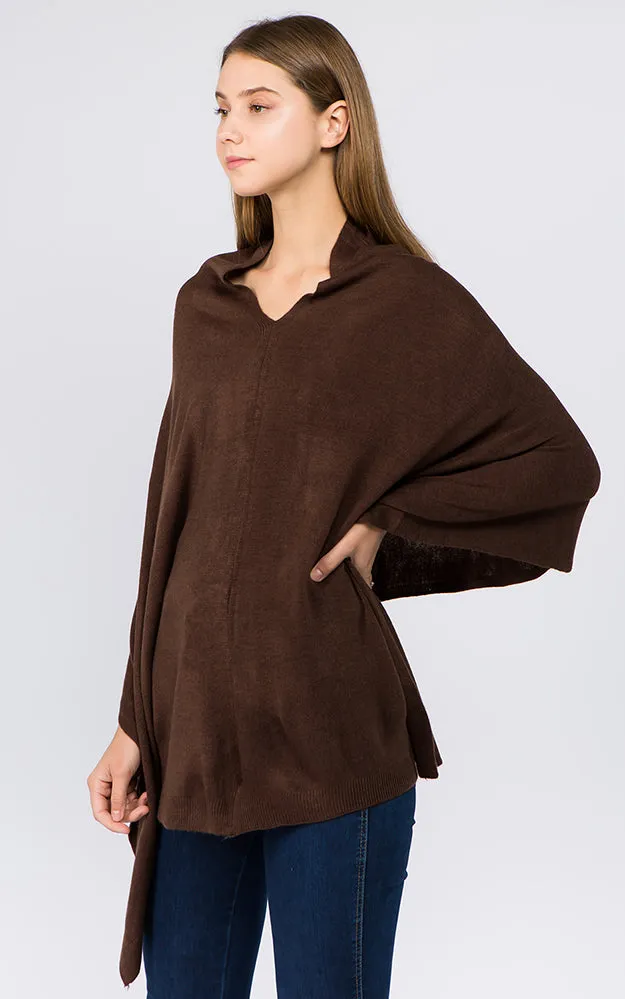 PA8672 Solid Color Basic High Quality Poncho (Color A to L)