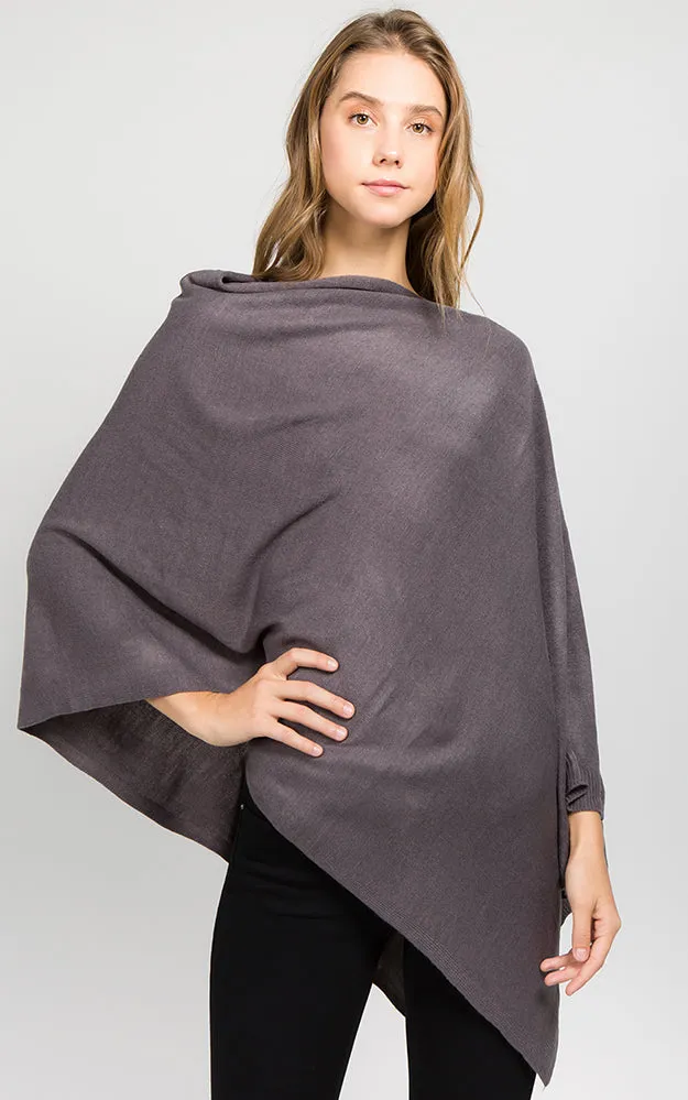 PA8672 Solid Color Basic High Quality Poncho (Color A to L)