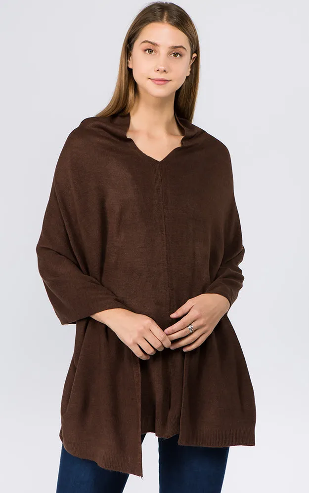 PA8672 Solid Color Basic High Quality Poncho (Color A to L)