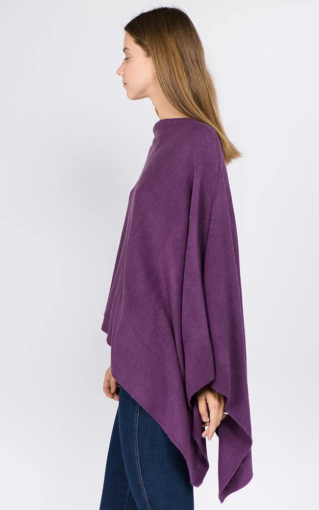PA8672 Solid Color Basic High Quality Poncho (Color A to L)