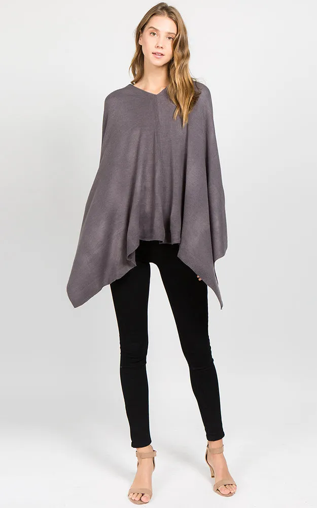 PA8672 Solid Color Basic High Quality Poncho (Color A to L)
