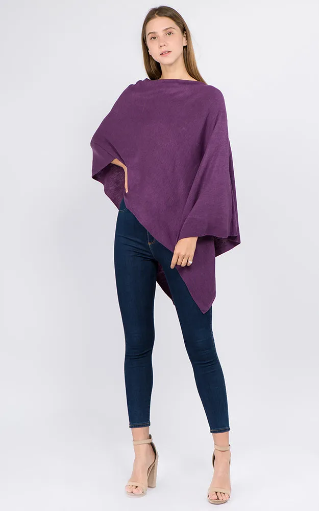 PA8672 Solid Color Basic High Quality Poncho (Color A to L)