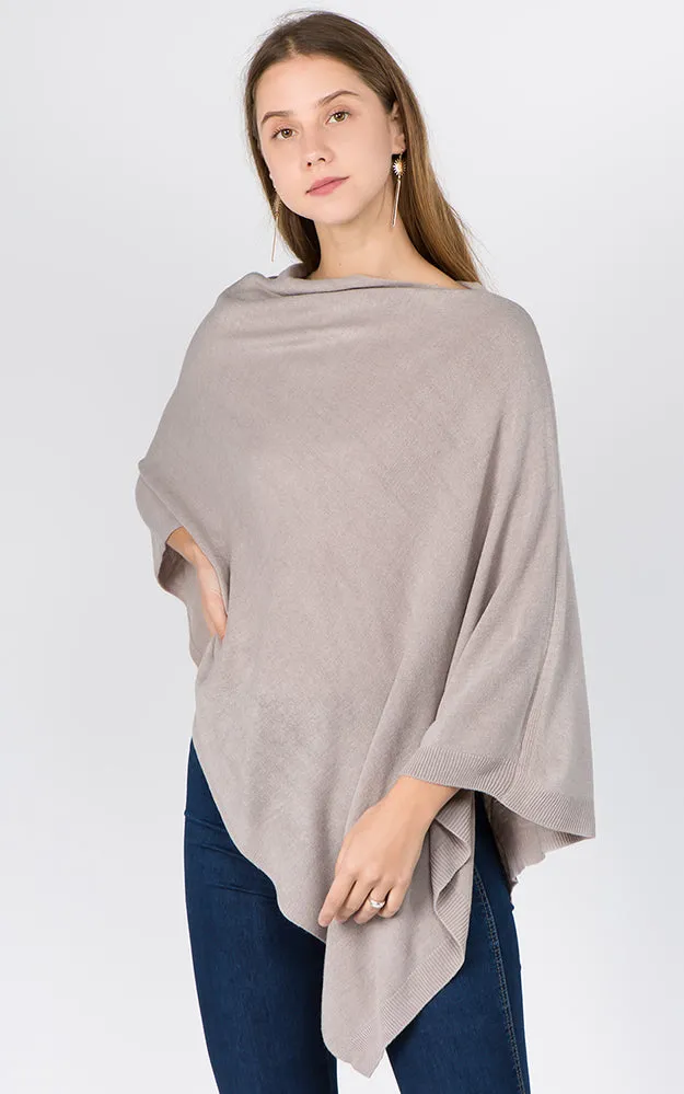 PA8672 Solid Color Basic High Quality Poncho (Color A to L)