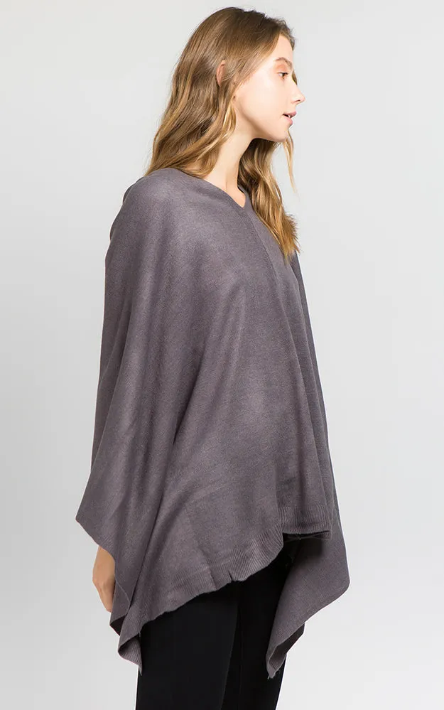 PA8672 Solid Color Basic High Quality Poncho (Color A to L)