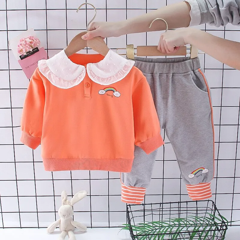 Plaid Letter Print Letter Print Design Sweater Suit For Kids
