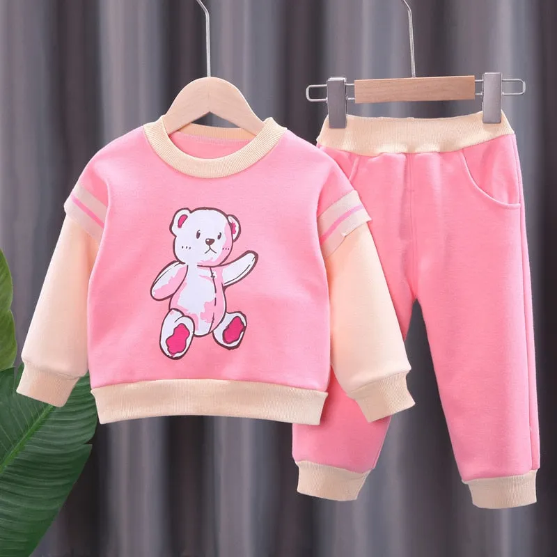 Plaid Letter Print Letter Print Design Sweater Suit For Kids