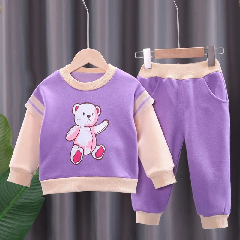 Plaid Letter Print Letter Print Design Sweater Suit For Kids