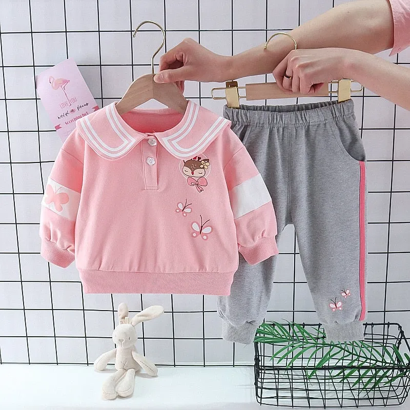 Plaid Letter Print Letter Print Design Sweater Suit For Kids