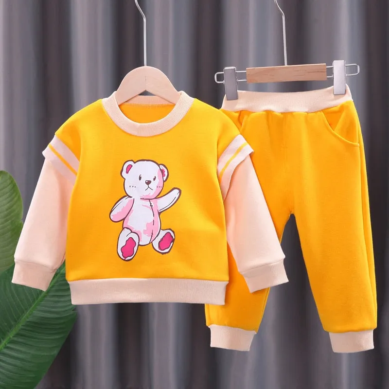 Plaid Letter Print Letter Print Design Sweater Suit For Kids