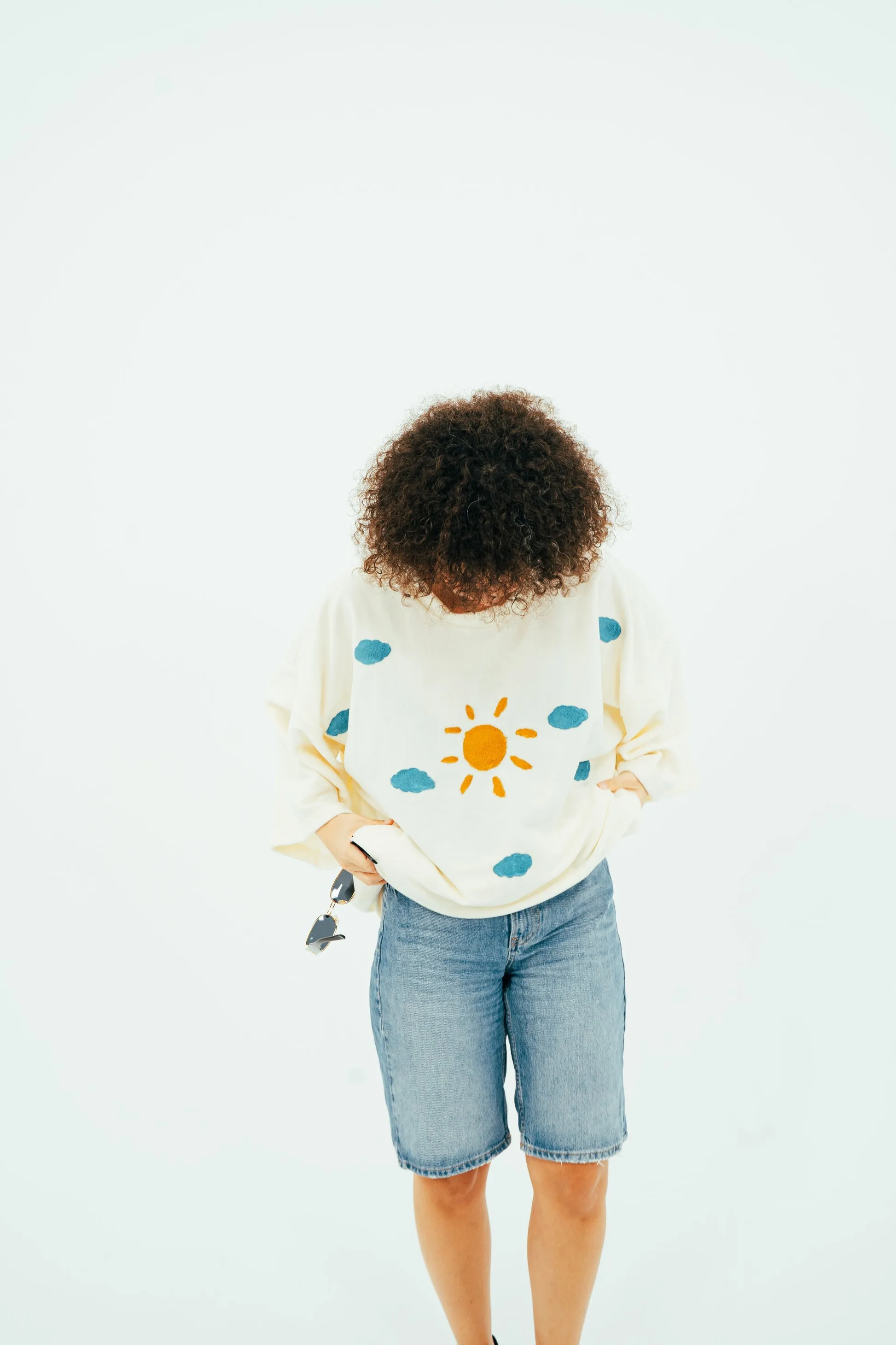 Sun and Clouds Polar Fleece Poncho Sweatshirt
