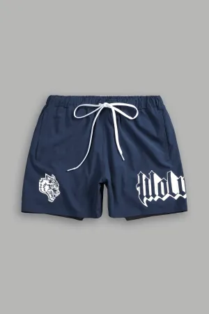 Wolves Represent Compression Shorts in Storm Blue