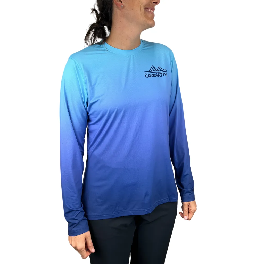 Women's Blue Fade Ion Technical Shirt (Long Sleeve)